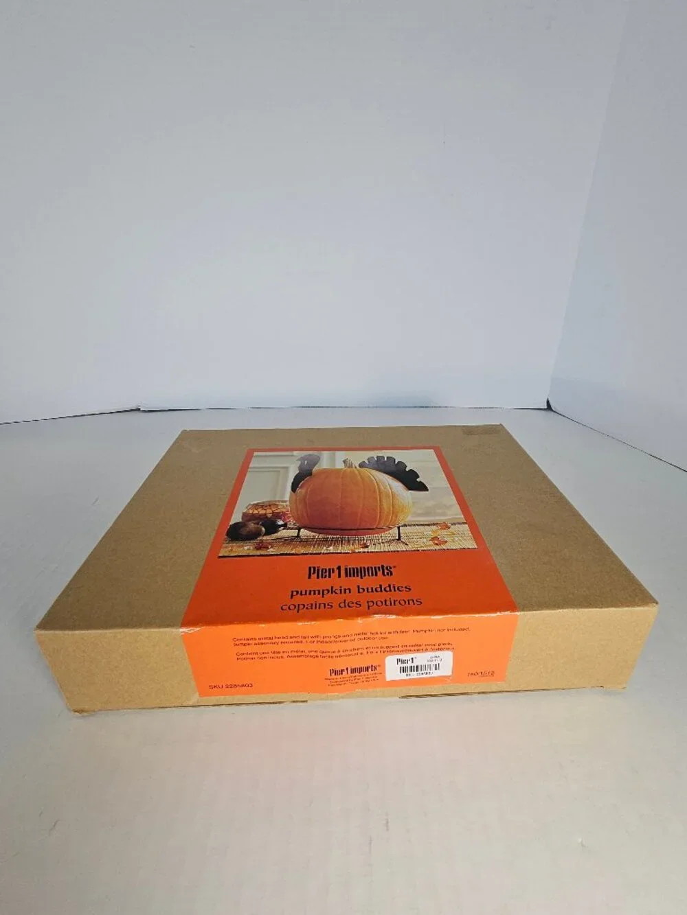 Pier One Imports Pumpkin Thanksgiving Turkey Metal Head Tail And Stand Set